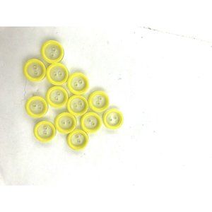 Set of 13 yellow rimmed buttons craft scrapbook se